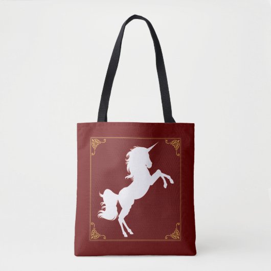 White Unicorn Tote Bag (Voorkant)