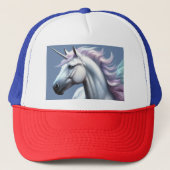 White Unicorn Trucker Pet (Voorkant)