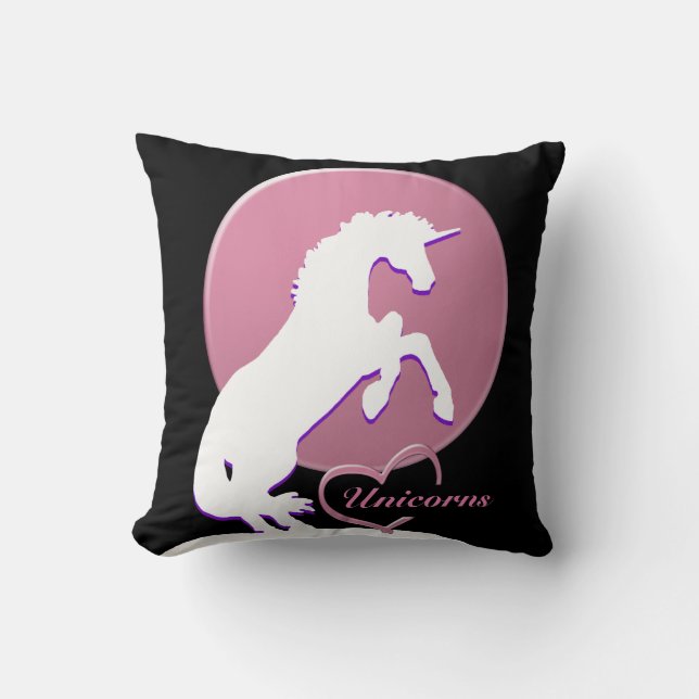 White Unicorn V (roze) Kussen (Voorkant)