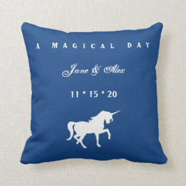 White Unicorn Wedding Pillow Kussen