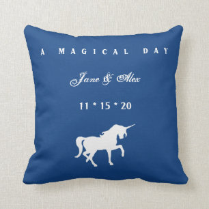 White Unicorn Wedding Pillow Kussen