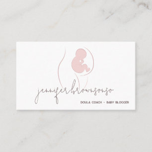 White Unique Doula Birth Coach Pregnant Visitekaartje