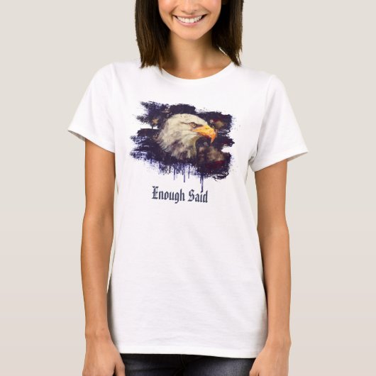 ** White USA Patriotic American Modern Eagle Head T-shirt (Voorkant)