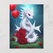 White Valentijn Love Dragon Briefkaart (Voorkant)
