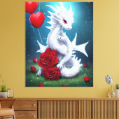White Valentijn Love Dragon Canvas Afdruk (Insitu (Woonkamer))