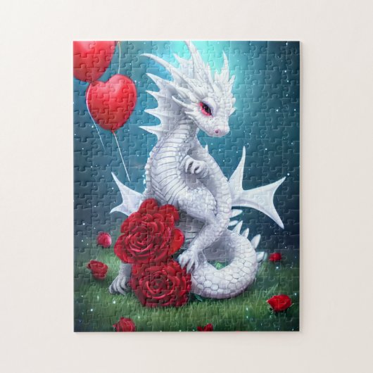 White Valentijn Love Dragon Legpuzzel (Verticaal)