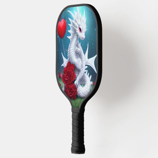White Valentijn Love Dragon Pickleball Paddle (Links)
