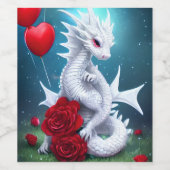 White Valentijn Love Dragon Wijn Etiket (Enkel label)