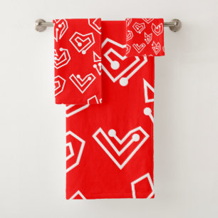 White Valentijnse' Mazes Bad Handdoek