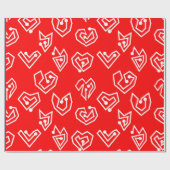 White Valentijnse' Mazes Cadeaupapier (Vlak)