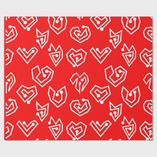 White Valentijnse' Mazes Cadeaupapier (Vlak)