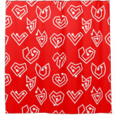 White Valentijnse' Mazes Douchegordijn (Voorkant)