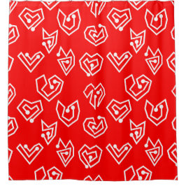 White Valentijnse' Mazes Douchegordijn