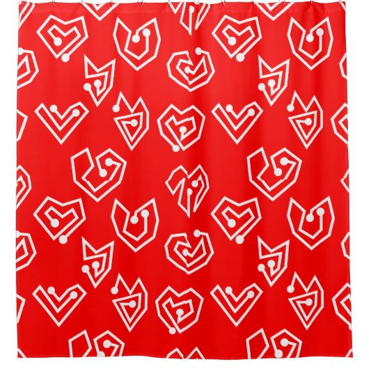 White Valentijnse' Mazes Douchegordijn (Voorkant)