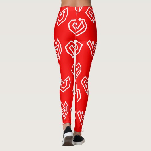 White Valentijnse' Mazes Leggings (Achterkant)