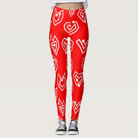 White Valentijnse' Mazes Leggings (Voorkant)