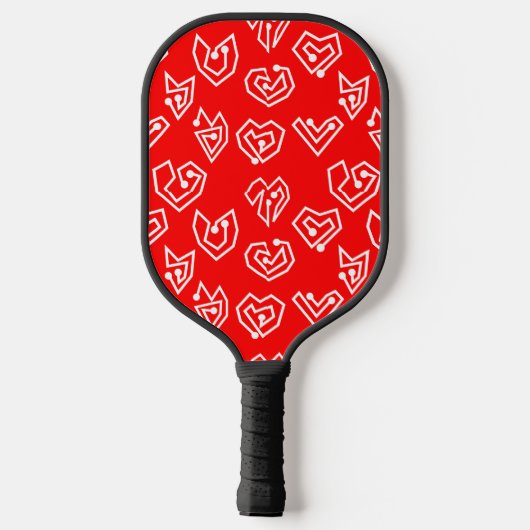 White Valentijnse' Mazes Pickleball Paddle (Achterkant)