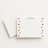 White Valentine Heart Border Note Card Kaart