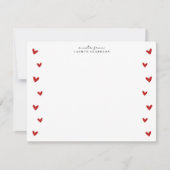 White Valentine Heart Border Note Card Kaart (Voorkant)