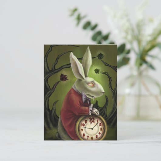 White Vampire Rabbit Briefkaart (Staand voorkant)