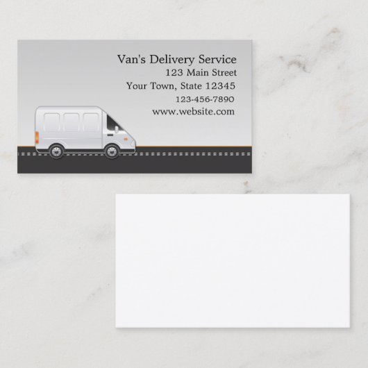 White Van, Delivery Service Visitekaartje (Voorkant / Achterkant)