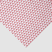 White van Small Hearts-patroon op rood Tissuepapier (Detail)