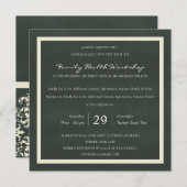 WHITE VELVET BLACK DAMASK CLASSIC WORKSHOP EVENT KAART (Voorkant / Achterkant)