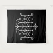 White Veve van Ogoun op zwart Wandkleed (Voorkant (horizontaal))