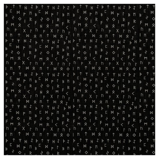 White Viking voert Pattern uit op zwarte achtergro Stof (Swatch)