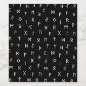 White Viking voert Pattern uit op zwarte achtergro Wijn Etiket (Enkel label)