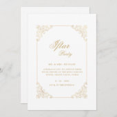 White Vintage Gold Calligraphy Script Iftar Party Kaart (Voorkant / Achterkant)