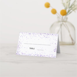 White violet sparkles bruiloft plaatskaartje