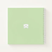 White Violin & Bow Music Light Green Custom Square Notitieboek (Achterkant)