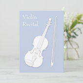 White Violin & Bow Music Overweging concert Bleek  Kaart (Staand voorkant)
