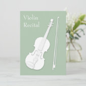 White Violin & Bow Music Overweging Concert Pea Gr Kaart (Staand voorkant)