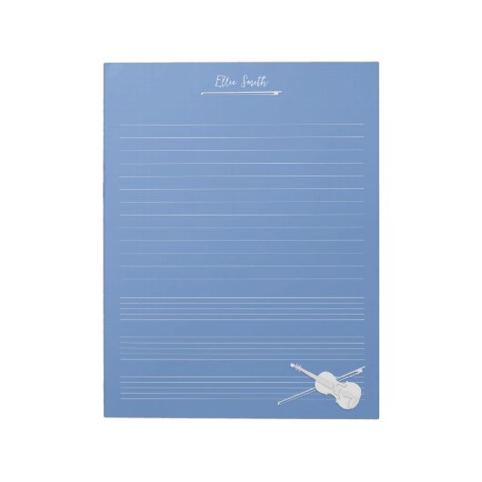 White Violin & Bow Notitieblok (Linkerzijde)