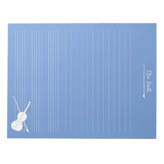 White Violin & Bow Notitieblok (Voorkant)