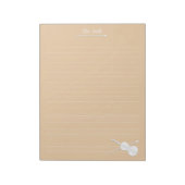 White Violin & Bow Personalized Music Class Beige Notitieblok (Linkerzijde)