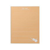 White Violin & Bow Personalized Music Class Oranje Notitieblok (Linkerzijde)