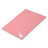 White Violin & Bow Personalized Music Class Roos Notitieblok (Schuin)