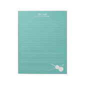 White Violin & Bow Persoonlijke muziekklasse Aqua Notitieblok (Linkerzijde)