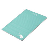 White Violin & Bow Persoonlijke muziekklasse Aqua Notitieblok (Schuin)