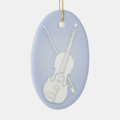 White Violin of Viola met Bow Blue Custom Music Keramisch Ornament (Rechts)