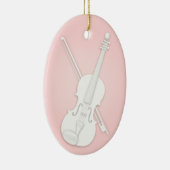 White Violin of Viola met Bow Custom Pink Music Keramisch Ornament (Rechts)