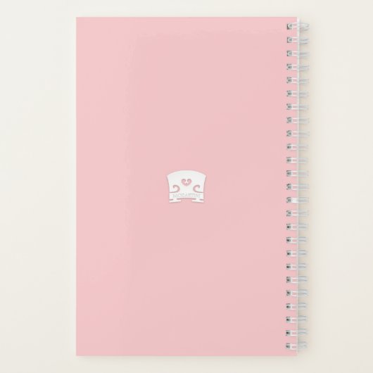 White Violin of Viola Music Student's Pink Custom Notitieboek (Achterkant)