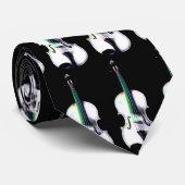 White Violin Stropdas - Gepersonaliseerd (Opgerold)
