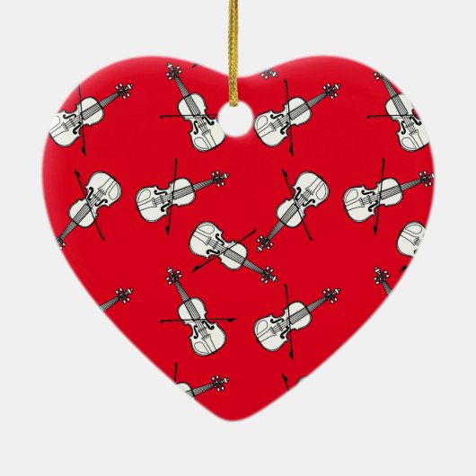 White Violins Keramisch Ornament (Achterkant)