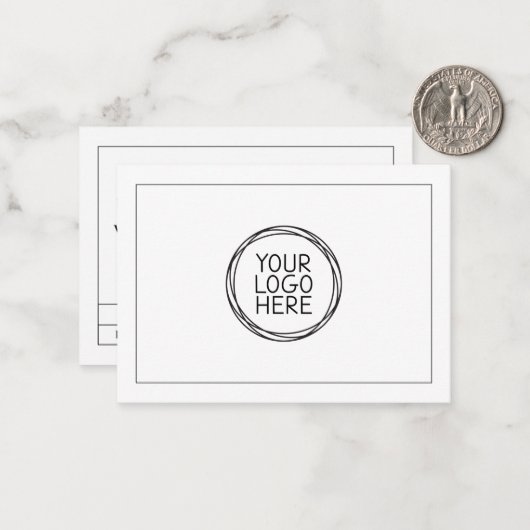 White Voeg je Logo toe | Minimumcertificaat voor c Notitiekaartje (Voorkant / Achterkant in situ)