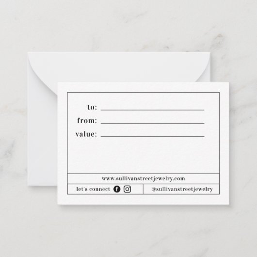 White Voeg je Logo toe | Minimumcertificaat voor c Notitiekaartje (Achterkant)