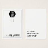 White voeg uw Logo Multiple Sleutelhanger Display  Visitekaartje (Voorkant /achterkant)